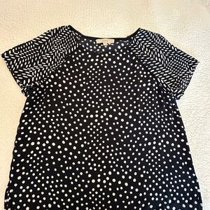 LOFT Polka Dot and Leaf Print Blouse